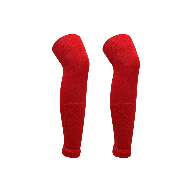 Men's Leg Warmers Over Knee Sports Socks Adults Elastic Soccer Shin Guard Calf Socks Kid's Leg Cover Football Brace Socks