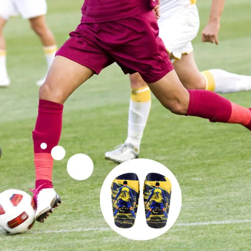1 Pair 7# Football Player Print Soccer Shin Guards, Lightweight Shockproof Leg Protector for Football Training