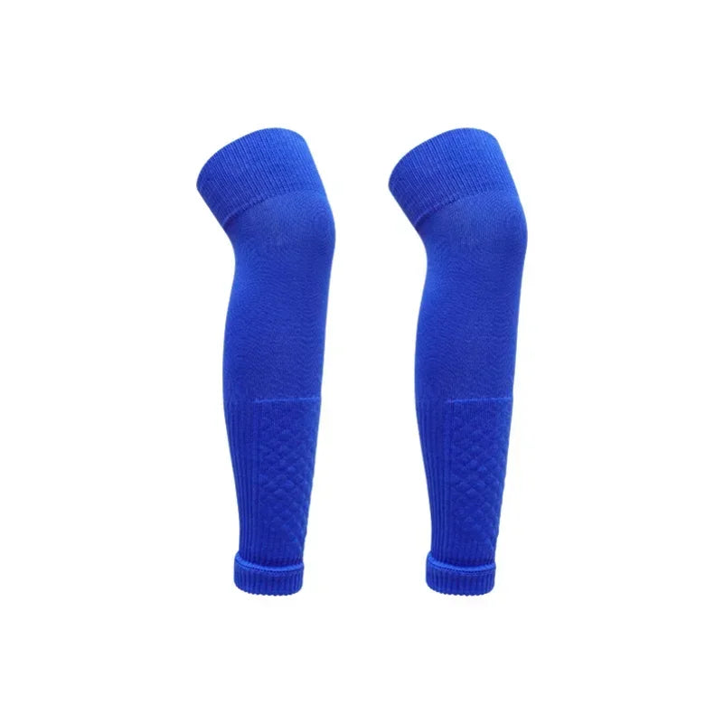 Men's Leg Warmers Over Knee Sports Socks Adults Elastic Soccer Shin Guard Calf Socks Kid's Leg Cover Football Brace Socks