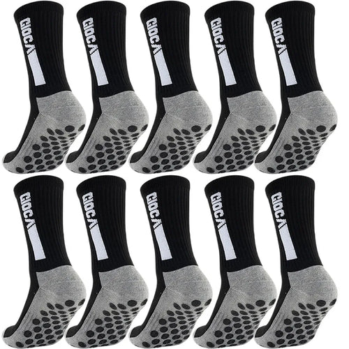 1/5/8/10 Pairs Men Women Unisex Non Slip Grip Soccer Rugby Socks Towel Bottom Breathable Shockproof Athletic Exercise