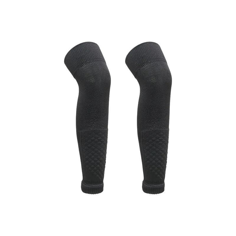 Men's Leg Warmers Over Knee Sports Socks Adults Elastic Soccer Shin Guard Calf Socks Kid's Leg Cover Football Brace Socks
