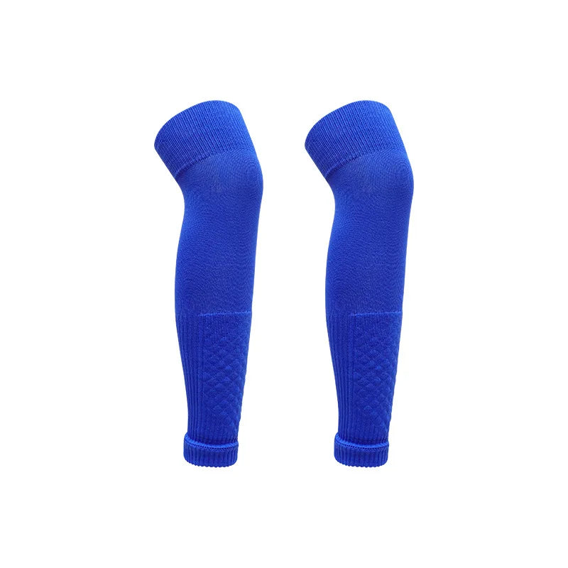 Men's Leg Warmers Over Knee Sports Socks Adults Elastic Soccer Shin Guard Calf Socks Kid's Leg Cover Football Brace Socks