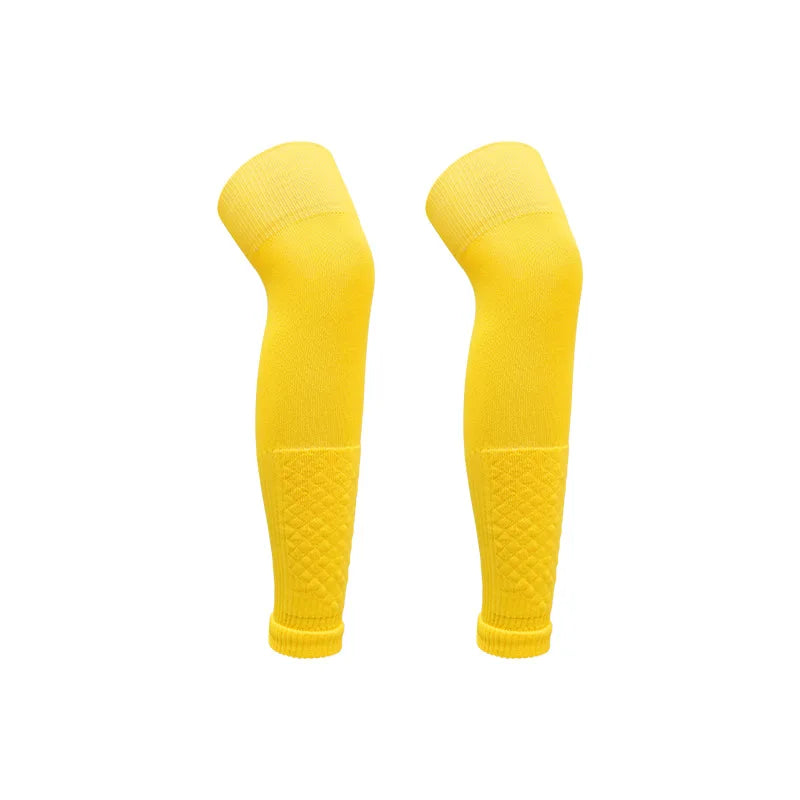 Men's Leg Warmers Over Knee Sports Socks Adults Elastic Soccer Shin Guard Calf Socks Kid's Leg Cover Football Brace Socks