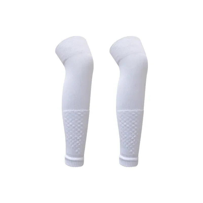 Men's Leg Warmers Over Knee Sports Socks Adults Elastic Soccer Shin Guard Calf Socks Kid's Leg Cover Football Brace Socks