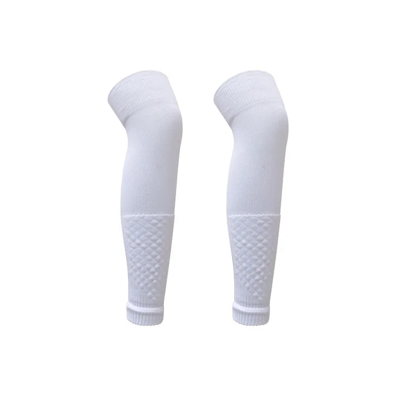Men's Leg Warmers Over Knee Sports Socks Adults Elastic Soccer Shin Guard Calf Socks Kid's Leg Cover Football Brace Socks