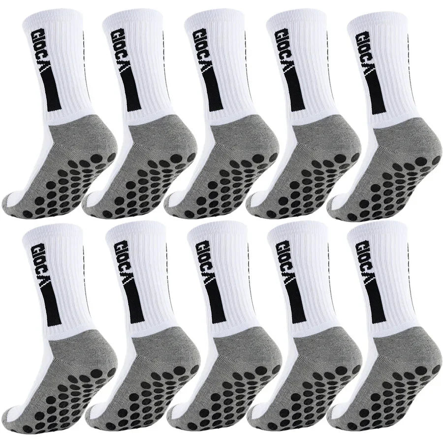1/5/8/10 Pairs Men Women Unisex Non Slip Grip Soccer Rugby Socks Towel Bottom Breathable Shockproof Athletic Exercise